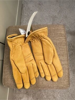 Unisex Leather Work Gloves - Tan